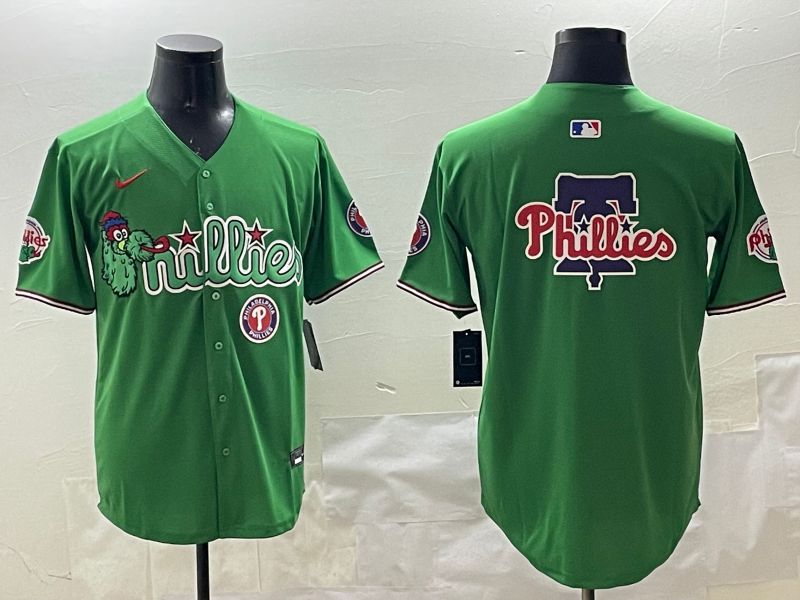 Men Philadelphia Phillies Blank Green Joint Name 2025 Nike MLB Jersey style 6